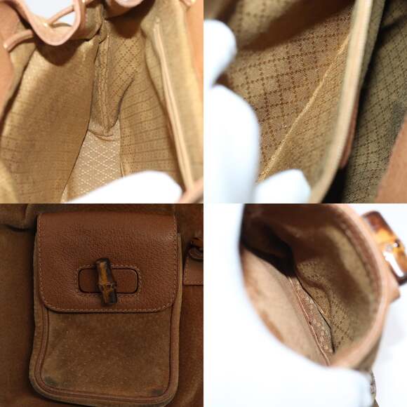 GUCCI Bamboo Shoulder Bag Suede Brown Gold 003 2058 003 2058 - Picture 13 of 13